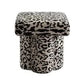 NAMAR STOOL - LEOPARD CHENILLE