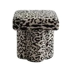 NAMAR STOOL - LEOPARD CHENILLE