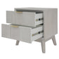 NOVAK SOLID ACACIA  2-DRAWER BEDSIDE TABLE WHITEWASHED