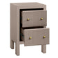 JAYLA PETITE TAUPE 2-DRAWER BEDSIDE TABLE