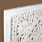 DAUPHIN MANGO WOOD QUEEN HEADBOARD ANTIQUE WHITE