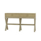 MONFORT MAHOGANY FRAME RAFFIA WRAPPED HALL TABLE/CONSOLE TABLE 2 DRAWERS SANDBAR