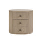 SABRAN MAHOGANY OVAL 3-DRAWER BEDSIDE TABLE NIGHTSTAND SANDBAR