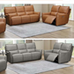 CARRERA LEATHER 2-SEATER DUAL MOTOR ELECTRIC RECLINER  SOFA GREY