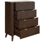 SEVERIN SOLID & VENEER MALAYSIAN HARDWOOD 4  DRAWER TALLBOY/ 4 DRAWER CHEST OF DRAWERS  WALNUT