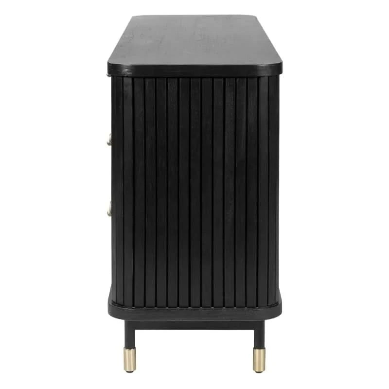 PEMBROKE OAK TIMBER 6-DRAWER CHEST OF DRAWERS  BLACK