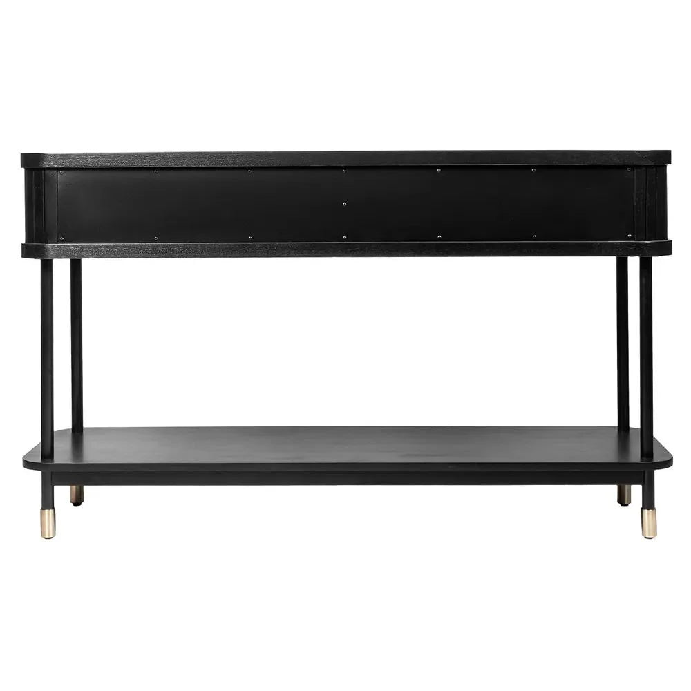 PEMBROKE OAK TIMBER 2-DRAWER CONSOLE TABLE HALL TABLE BLACK