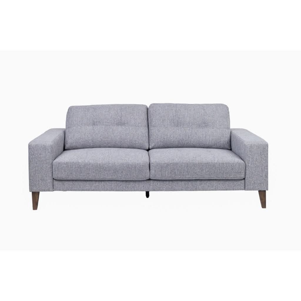 LIZ 3-SEATER + 2-SEATER MID-CENTURY GREY FABRIC SOFA SET