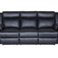 BARRON GENUINE MURANO LEATHER 3-SEATER  RECLINER SOFA W/USB PORT  BLACK