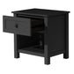 BAYLIN RUBBERWOOD 1-DRAWER  1-SHELF BEDSIDE TABLE BLACK