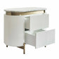 DENEUVE BEDSIDE TABLE WHITE WITH CARRARA MARBLE TOP