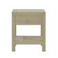 SWANN MAHOGANY FRAME RAFFIA 1 DRAWER BEDSIDE TABLE NIGHTSTAND