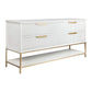 MORETTI 4-DRAWER CHEST OF DRAWERS 170CM SATIN WHITE/GOLD