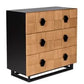 TALISA 3 DRAWER CHEST OF DRAWERS NATURAL & BLACK