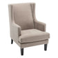 SILAS BEIGE CHENILLE WING BACK ARMCHAIR/OCCASIONAL CHAIR