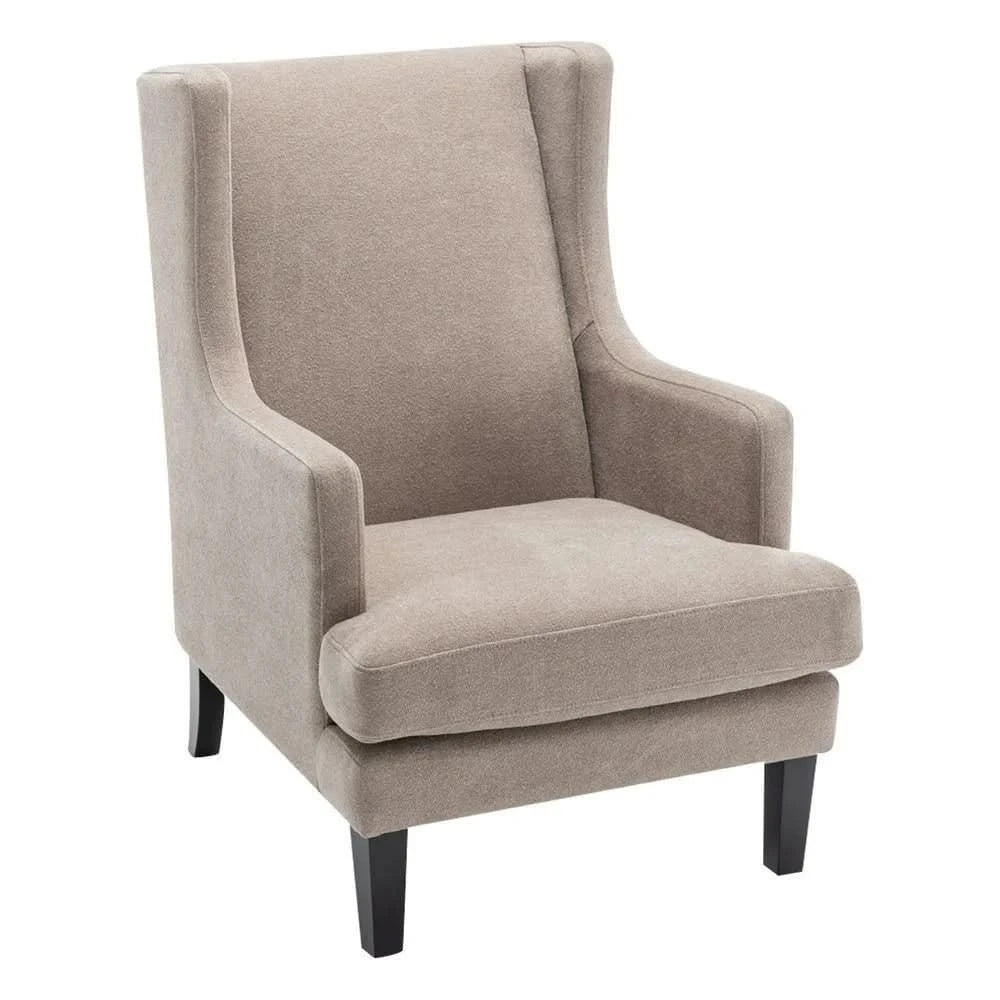 SILAS BEIGE CHENILLE WING BACK ARMCHAIR/OCCASIONAL CHAIR