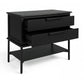 MORETTI 2-DRAWER BEDSIDE TABLE SATIN BLACK LARGE