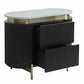 DENEUVE BEDSIDE TABLE BLACK WITH CARRARA MARBLE TOP