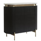 DENEUVE 3 DRAWER CHEST OF DRAWERS BLACK WITH CARRARA MARBLE TOP
