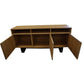 MAYZI ELM VENEER BUFFET/SIDEBOARD 3 DRAWERS/3 NICHES NATURAL/BLACK LEGS - MyChocolateWood