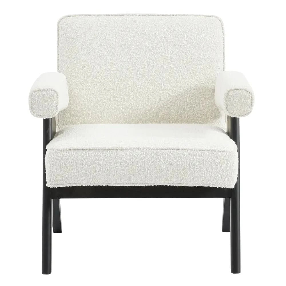 LAYTON WHITE/BLACK BOUCLE ARMCHAIR