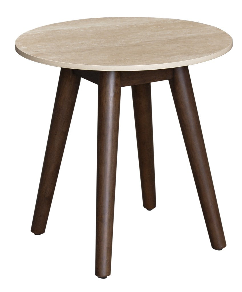 SEVERIN SOLID & VENEER MALAYSIAN HARDWOOD ROUND COFFEE TABLE  WALNUT DIA.80CM