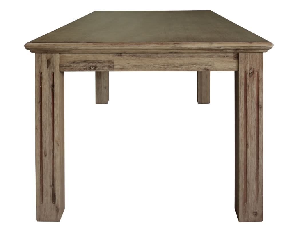 DEVONSHIRE ACACIA TIMBER 7 PIECE DINING SET -1 DINING TABLE  180CM & 6 DEVONSHIRE DINING CHAIRS BRUSHED KHAKI