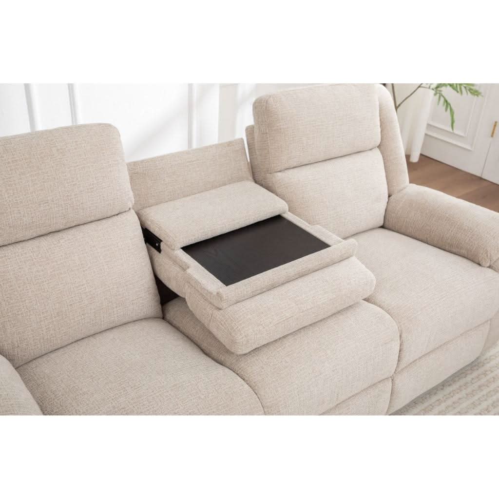 ALLOA FABRIC 3-SEATER ELECTRIC RECLINER SOFA BEIGE