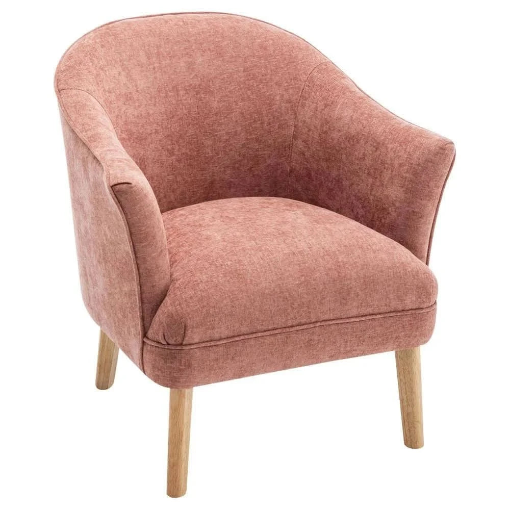 ELMORE CHENILLE FABRIC TUB CHAIR/OCCASIONAL CHAIR CORAL