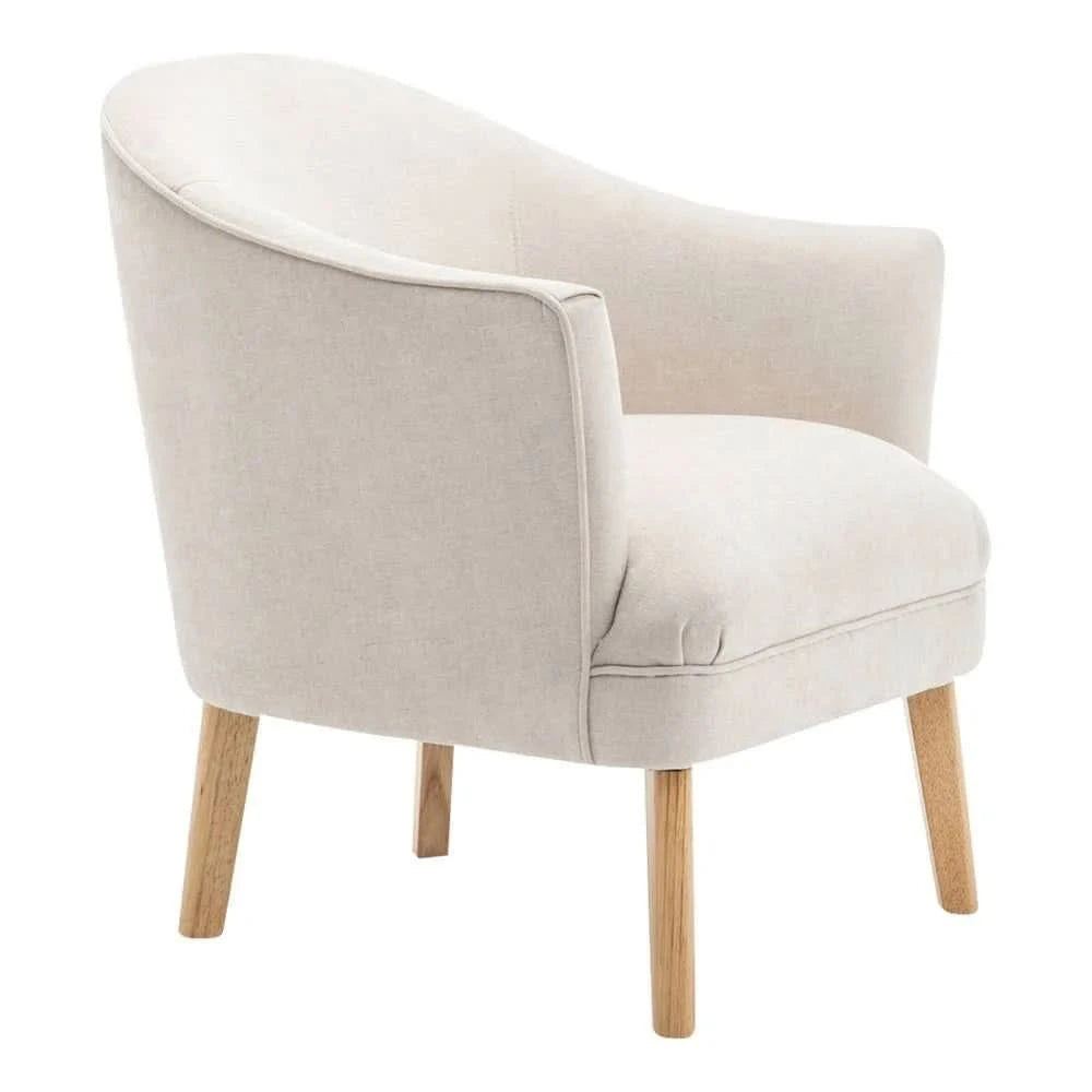 ELMORE CHENILLE FABRIC TUB CHAIR/OCCASIONAL CHAIR CREAM