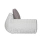GASCONI 3-SEATER OUTDOOR ARMLESS SOFA WHITE FRAME/GREY CUSHIONS