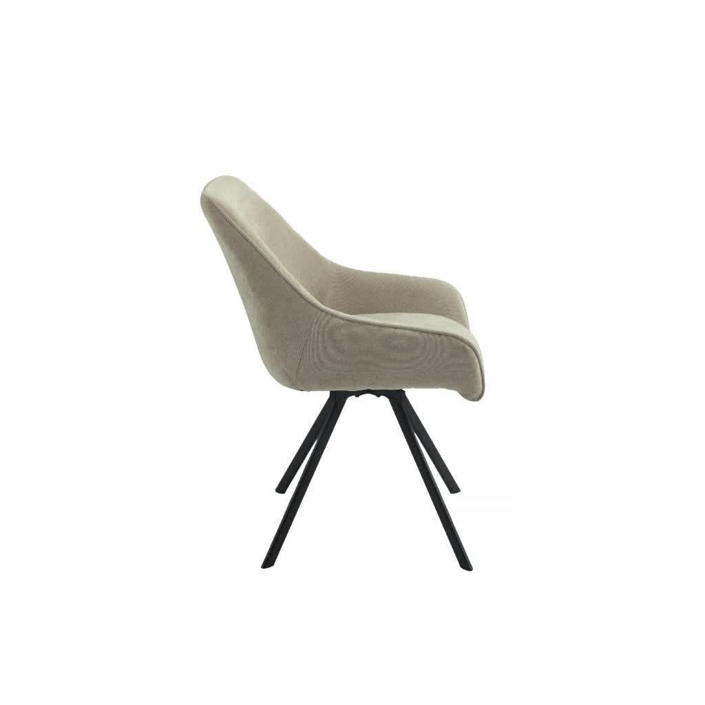 CARLOW FABRIC DINING CHAIR FAWN COLOURED