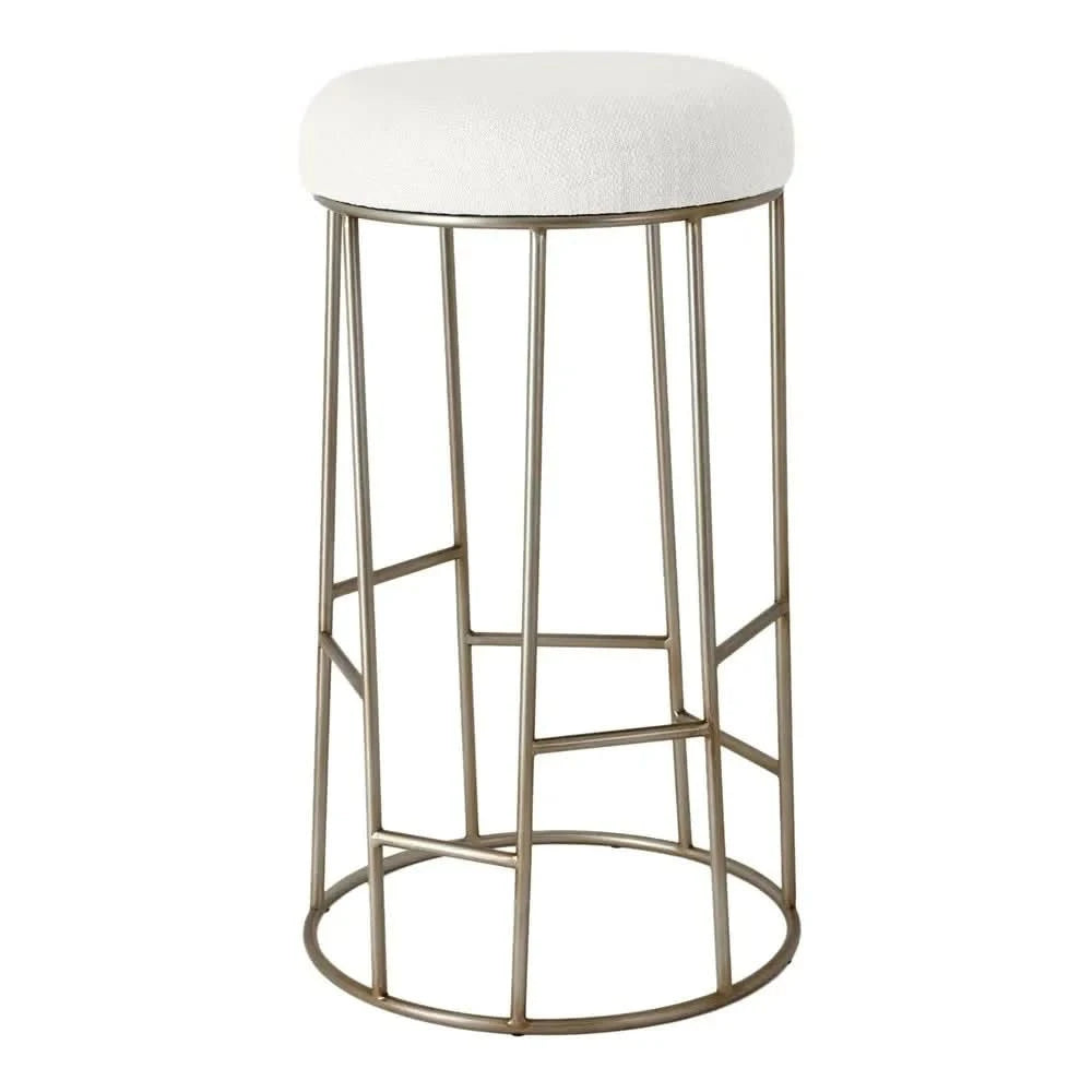 JACE GOLD STEEL BAR STOOL - NATURAL LINEN