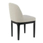 SET OF 2 DURAM LINEN DINING CHAIRS BLACK/OATMEAL