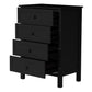 BAYLIN RUBBERWOOD 4 DRAWER TALLBOY/CHEST OF 4 DRAWERS BLACK
