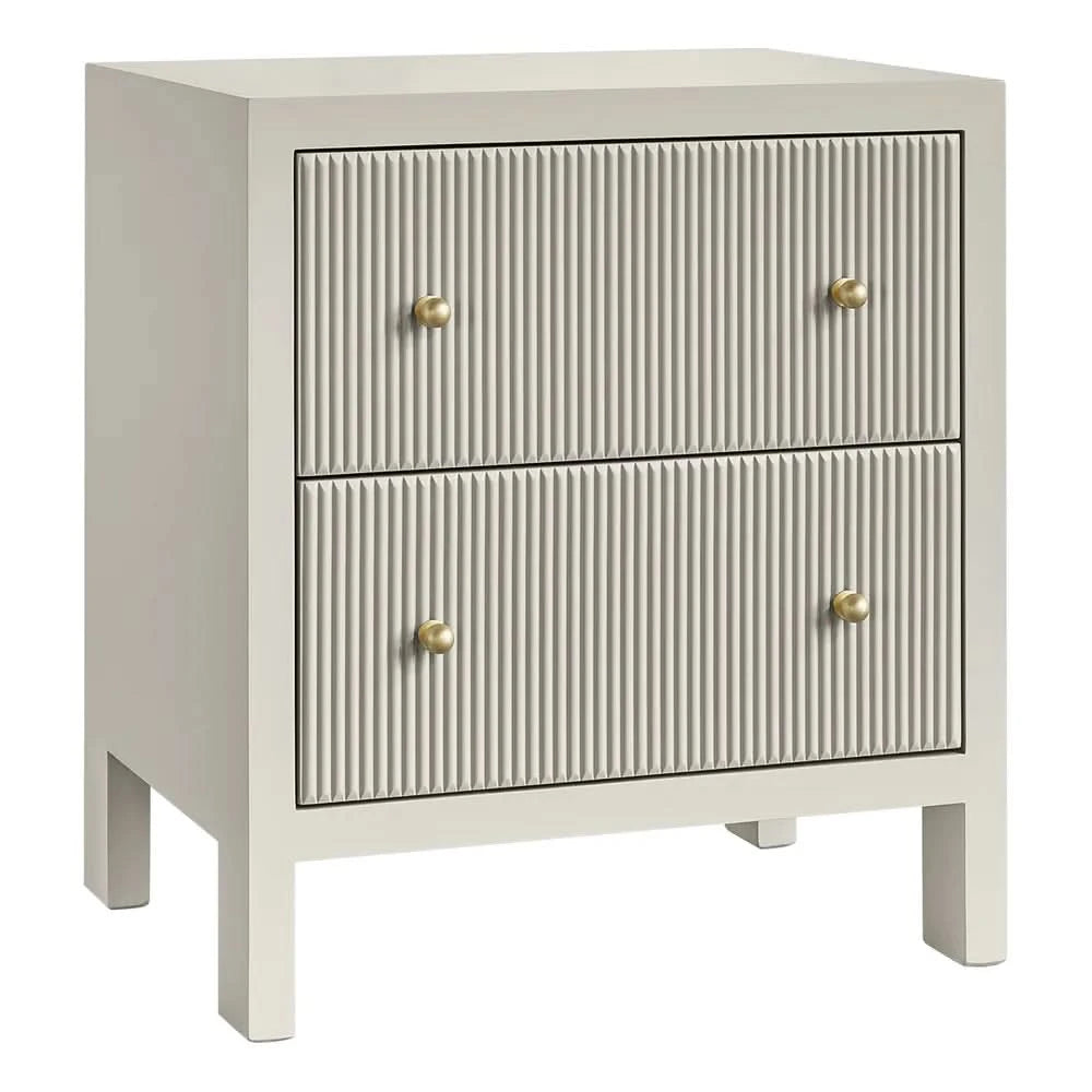 JAYLA LARGE GREY 2-DRAWER BEDSIDE TABLE