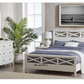LUGANO HAMPTONS STYLE ACACIA 4 PIECE BEDROOM SUITE: 1 DOUBLE BED 1 DRESSER MIRROR  2 BEDSIDE TABLES