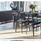 MEDRANO OAK 7 PIECE DINING SET SANDBLASTED BLACK 180CM DINING TABLE + 6 MEDRANO TIMBER SEAT DINING CHAIRS