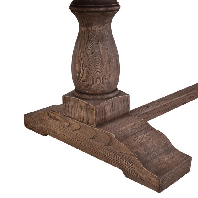 HARLOW PARQUET RECLAIMED ELM DINING TABLE WITH PEDESTAL BASE 250CM NATURAL ELM