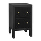 JAYLA PETITE BLACK 2-DRAWER BEDSIDE TABLE