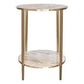 MELINA ROUND SIDE TABLE/BEDSIDE TABLE PINK MARBLE/GOLD STAINLESS STEEL