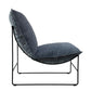 SILVA FABRIC ARMLESS LOUNGE CHAIR  EASY CHAIR ACCENT CHAIR IN MARINE