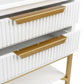 MORETTI 2-DRAWER BEDSIDE TABLE SATIN WHITE/GOLD SMALL