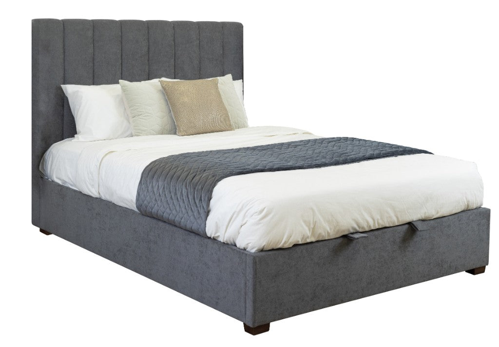 SOMERSET GAS LIFT STORAGE KING  BED DARK GREY