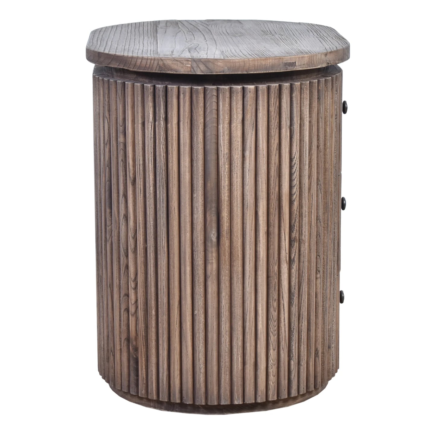 JARVIS SLATTED OLD ELM SIDE TABLE LAMP TABLE BEDSIDE TABLE  NATURAL