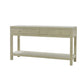 SWANN MAHOGANY FRAME RAFFIA WRAPPED HALL TABLE/CONSOLE TABLE 3 DRAWERS