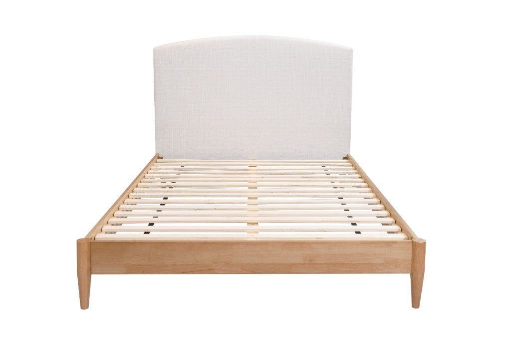 SOLENE FABRIC QUEEN BED WITH UPH BH & USB SANDSTONE