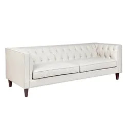 CLANCY-3-SEATER TUFTED SOFA NATURAL LINEN