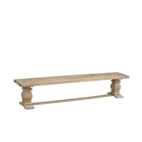 ASTI PEDESTAL STYLE LEG SOLID MANGO WOOD BENCH IN HONEY WASH