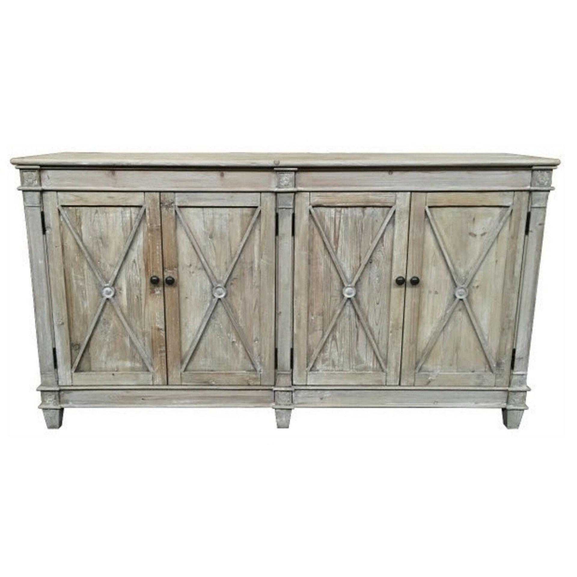 PROVENZ RUSTIC 4-DOOR BUFFET SIDEBOARD IN RECYCLED ELM– MyChocolateWood